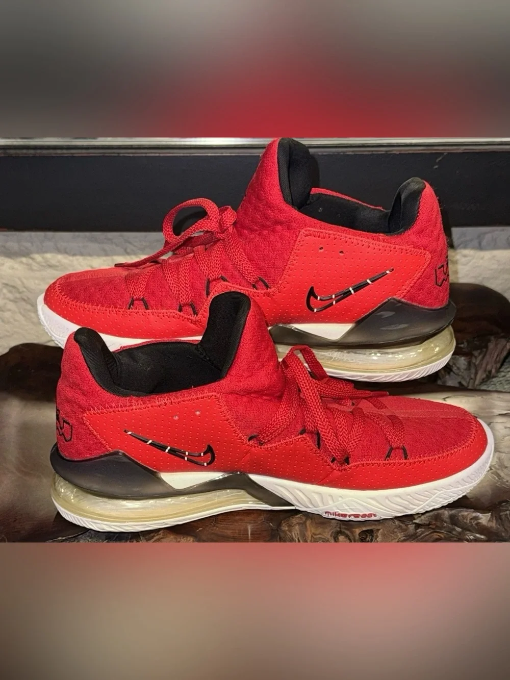 Nike LeBron 17 Low Red Black Air Max Shoes Mens 12